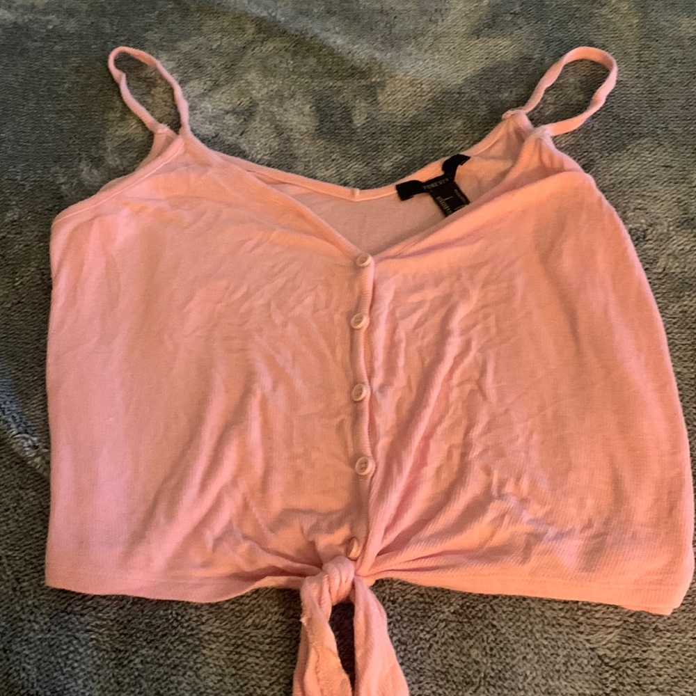 Pink button up tank